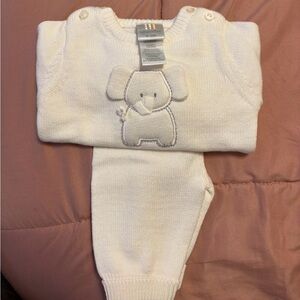 Absorba Cream Knit Baby 2pc Outfit